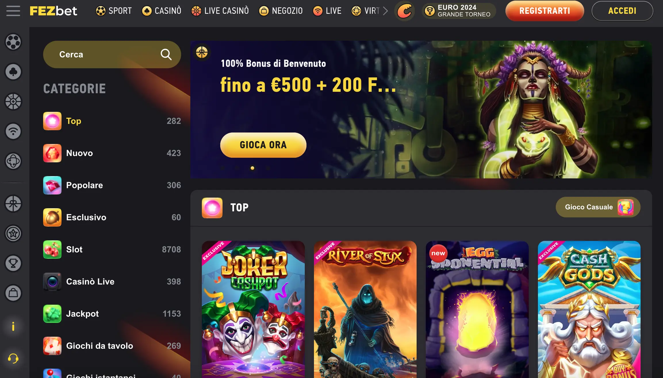 Interfejs gry slotowej w aplikacji Fezbet na telefonie